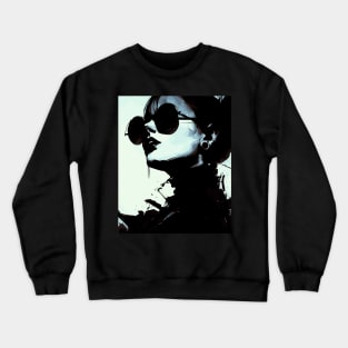 Victorian woman in sunglasses portrait Crewneck Sweatshirt